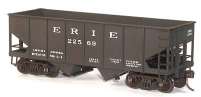 Accurail USRA 55-Ton 2-Bay Coal Hopper Kit - Erie (black) HO Scale Model Train Freight Car #2418