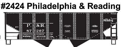 Accurail 55-Ton 2-Bay Hopper Kit Philadelphia & Reading #87267 HO Scale Model Train Freight Car #2424