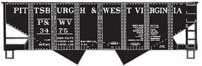 USRA 55-Ton 2 Bay Hopper Pittsburgh & West Virginia Kit HO Scale Model Train Freight Car #2428