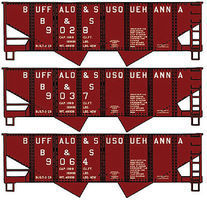 USRA Twin Hopper 3 Pack Kit Buffalo & Susquehanna HO Scale Model Train Freight Car #24294