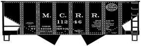 USRA 55-Ton 2-Bay Hopper Michigan Central RR HO Scale Model Train Freight Car Kit #2432