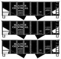 Accurail 2-Bay 55-Ton Open Hopper 3-Pack Kits Maine Central HO Scale Model Train Freight Car #25604 Accurail 2-Bay 55-Ton Open Hopper 3-Pack Kits Maine Central HO Scale Model Train Freight Car #25604