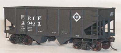 Accurail 2-Bay 55-Ton Open Hopper - Kit - Erie #29465 (black) HO Scale Model Train Freight Car #2565