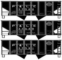 Accurail USRA Twin Hopper Pittsburgh & Lake Erie Kit (3) HO Scale Model Train Freight Car Set #25704 Accurail USRA Twin Hopper Pittsburgh & Lake Erie Kit (3) HO Scale Model Train Freight Car Set #25704