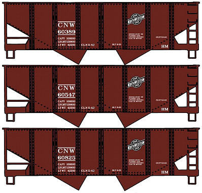 Accurail USRA Hopper Chicago & North Western #3 Set HO Scale Model Train Freight Car #25824
