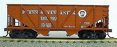 Accurail 55-Ton Wood Side Twin Hopper - Pennsylvania Railroad HO Scale Model Train Freight Car #2702