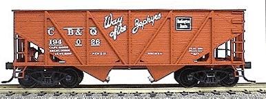 Accurail 55-Ton Wood Side Twin Hopper C,B&Q HO Scale Model Train Freight Car #2706