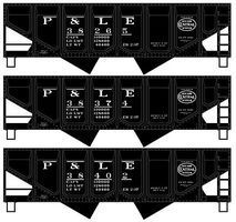 Accurail USRA Twin Hopper P&LE (3 pack) HO Scale Model Train Freight Car Set #28174 Accurail USRA Twin Hopper P&LE (3 pack) HO Scale Model Train Freight Car Set #28174