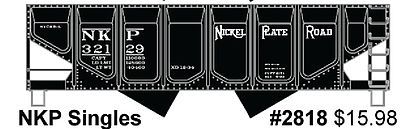 Accurail 55 Ton PS Bay Hopper Nickel Plate Road HO Scale Model Train Freight Car #2818