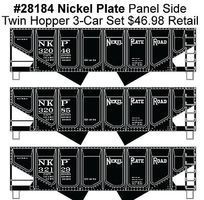 Accurail 55-Ton Panel-Side 2-Bay Hoppers Nickel Plate Road HO Scale Model Train Freight Car Set #28184 Accurail 55-Ton Panel-Side 2-Bay Hoppers Nickel Plate Road HO Scale Model Train Freight Car Set #28184