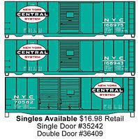 Accurail 40' Steel Single Door Boxcar New York Central HO Scale Model Train Freight Car #35242 Accurail 40' Steel Single Door Boxcar New York Central HO Scale Model Train Freight Car #35242