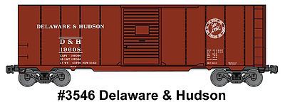 Accurail AAR 40 Single-Door Steel Boxcar Kit Delaware & Hudson HO Scale Model Train Freight Car #3546