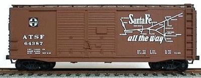 Accurail 40 AAR Double-Door Boxcar - Kit (Plastic) - Santa Fe HO Scale Model Train Freight Car #3601