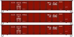 Accurail 41' Steel Gondola 3-Pack Kit Illinois Central HO Scale Model Train Freight Car #37454