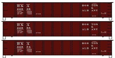 Accurail 41 Steel Gondola Boston & Albany 3 car set HO Scale Model Train Freight Car Kits #37754