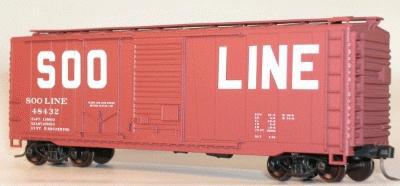 Accurail 40 Combination Door Steel Boxcar Kit Soo Line HO Scale Model Train Freight Car #3802