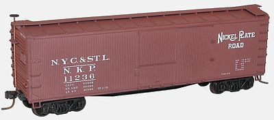 Accurail 40 Double-Sheathed Wood Boxcar Kit Nickel Plate Road HO Scale Model Train Freight Car #46141
