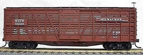 Accurail 40' Wood Stock Car Kit (Plastic) Milwaukee Road HO Scale Model Train Freight Car #4704 Accurail 40' Wood Stock Car Kit (Plastic) Milwaukee Road HO Scale Model Train Freight Car #4704