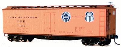 Accurail 40 Wood Reefer - Plastic Kit - Pacific Fruit Express HO Scale Model Train Freight Car #4812