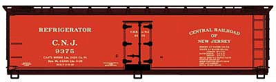 Accurail 40 Wood reefer kit Central New Jersey #9375 HO Scale Model Train Freight Car #4854