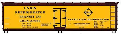 Accurail 40 Wood reefer kit Erie URTX #27086 HO Scale Model Train Freight Car #4858