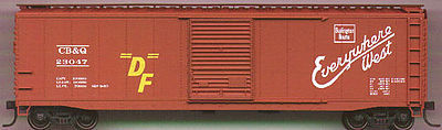 Accurail 50 Single-Door Riveted-Side Boxcar - Kit - C,B,&Q HO Scale Model Train Freight Car #50081