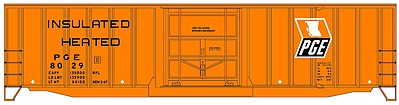 Accurail 50 Exterior Post Welded Side Steel Boxcar Kit PGE 8029 HO Scale Model Train Freight Car #5657