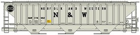 Accurail 3-bay Covered Hopper Kit Norfolk & Western Kit HO Scale Model Train Freight Car #6524 Accurail 3-bay Covered Hopper Kit Norfolk & Western Kit HO Scale Model Train Freight Car #6524