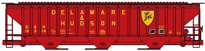Accurail PS 4750 3-Bay Covered Hopper Kit Delaware & Hudson HO Scale Model Train Freight Car #6525