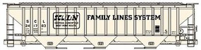 Accurail PS 4750 3-Bay Covered Hopper kit Family Lines #241783 HO Scale Model Train Freight Car #6542