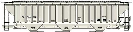 Accurail PS 4750 3-Bay Covered Hopper Kit CP #390087 HO Scale Model Train Freight Car #6545