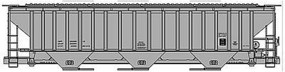 Accurail PS 4750 3-Bay Covered Hopper Kit Data Only HO Scale Model Train Freight Car #6596 Accurail PS 4750 3-Bay Covered Hopper Kit Data Only HO Scale Model Train Freight Car #6596