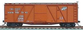 Accurail 40' Wood 6-Panel Outside-Braced Boxcar Kit Chicago & NW HO Scale Model Train Freight Car #7004 Accurail 40' Wood 6-Panel Outside-Braced Boxcar Kit Chicago & NW HO Scale Model Train Freight Car #7004