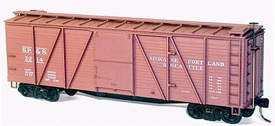 Accurail 40 Wood 6-Panel Boxcar Kit Spokane, Portland & Seattle HO Scale Model Train Freight Car #7016