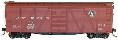 Accurail 40 Wood 6-Panel Boxcar Kit Great Northern HO Scale Model Train Freight Car #71072