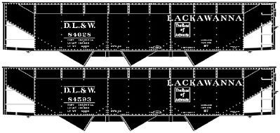 Accurail 70-Ton Offset-Side 3-Bay Hopper 2-Pack Kit D,L&W HO Scale Model Train Freight Car #75534