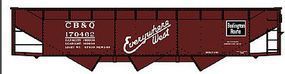 Accurail AAR 70-Ton Offset-Side 3-Bay Hopper Kit CB&Q (brown) HO Scale Model Train Freight Car #7555 Accurail AAR 70-Ton Offset-Side 3-Bay Hopper Kit CB&Q (brown) HO Scale Model Train Freight Car #7555