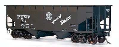 Accurail 50-Ton Offset-Side Twin Hopper Kit Pittsburgh & WV HO Scale Model Train Freight Car #7705