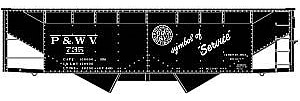 Accurail 50 Ton Offset Twin Hopper P&WV HO Scale Model Train Freight Car #77051