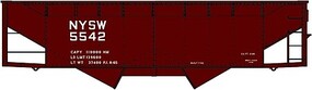 Accurail 50-Ton Offset Twin Hopper kit NYS&W #5542 HO Scale Model Train Freight Car #7738 Accurail 50-Ton Offset Twin Hopper kit NYS&W #5542 HO Scale Model Train Freight Car #7738