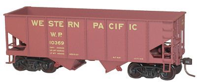 Accurail 55-Ton 2-Bay Coal Hopper 3-Pack - Kit - Western Pacific HO Scale Model Train Freight Car #8024