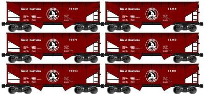 Accurail 50-Ton Offset-Side 2-Bay Twin Hopper (6) Great Northern HO Scale Model Train Freight Car #8025
