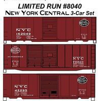 Accurail 40' Steel Boxcar 3-Car Set Kit New York Central HO Scale Model Train Freight Car #8040 Accurail 40' Steel Boxcar 3-Car Set Kit New York Central HO Scale Model Train Freight Car #8040