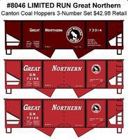 55-Ton 2-Bay Hopper 3-Pack - Kit - Great Northern HO Scale Model Train Freight Car #8046