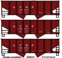 Accurail 55-Ton 2-Bay Open Hopper 3-Pack Kit Santa Fe HO Scale Model Train Freight Car #8056 Accurail 55-Ton 2-Bay Open Hopper 3-Pack Kit Santa Fe HO Scale Model Train Freight Car #8056