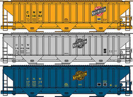 Accurail PS 4750 Hopper Chicago & North Western (3) HO Scale Model Train Freight Car #8064 Accurail PS 4750 Hopper Chicago & North Western (3) HO Scale Model Train Freight Car #8064