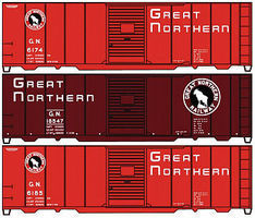 Accurail 40' Steel Boxcar Great Northern (3) HO Scale Model Train Freight Car Set #8072 Accurail 40' Steel Boxcar Great Northern (3) HO Scale Model Train Freight Car Set #8072