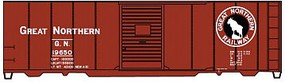 AAR 40' Single-Door Steel Boxcar - Kit Great Northern #19650 (Boxcar Red, black, Rocky Silhouette Logo)