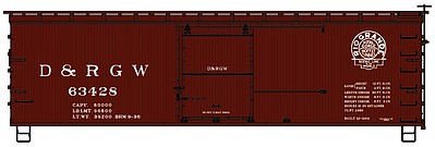 Accurail 36 Wood Boxcar Kit Denver & Rio Grande Western HO Scale Model Train Freight Car #80921