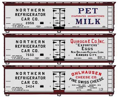 Accurail 40 Wood Reefer 3-Pack Kit Dairy Billboard Schemes HO Scale Model Train Freight Car #8096